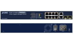 Planet FGSD-1008HPS L2 switch, 8x100Mb, 2x1Gb SFP, 8x PoE 802.3at 125W
