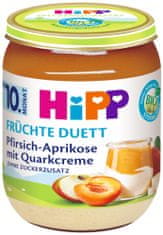 HiPP BIO Ovocný duet Broskev - Meruňka s tvarohovým krémem od 10. měsíce, 160 g