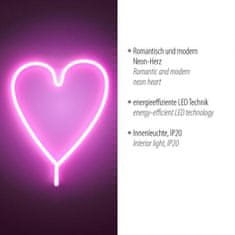 PAUL NEUHAUS LEUCHTEN DIREKT is JUST LIGHT LED nástěnné svítidlo růžová, srdce, USB, šňůrový vypínač, dekorativní LD 85020-87
