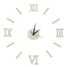 Aga Nástěnné hodiny stříbrné římské číslice