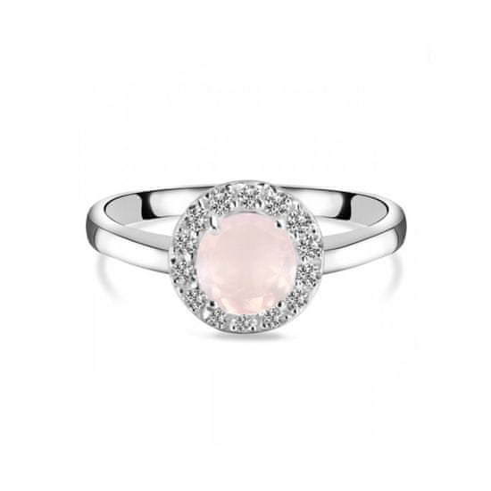 Klenoty Amber Luxusní stříbrný prsten růženín a topaz Luna Velikost: 52