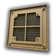 Mikawi Větrací mřížka 150x150 mm se sundavacím panelem a síťkou proti hmyzu - béžová - MIKAWI 14-4839