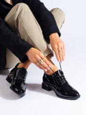 Vinceza Originální polobotky dámské černé na širokém podpatku + Ponožky Gatta Calzino Strech, černé, 38