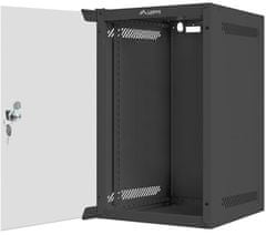 WF10-2309-10B, nástěnný rozvaděč, 9U/280x310, skleněné dveře, černá