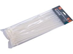 Extol Premium Pásky stahovací na kabely bílé, 250x4,8mm, 100ks, nylon PA66