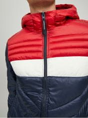 Jack&Jones Pánská bunda JJEHERO 12211785 Navy Blazer TRUE RED BLOCKING (Velikost XXL)