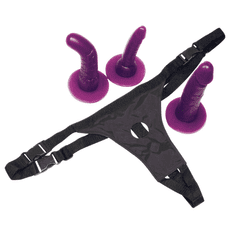 Bad Kitty Připínací penisy Strap-On purple Set