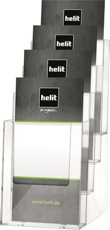Helit Držák na katalogy, transparentní, stolní, 1/3 A4, 4 oddíly, H2352002