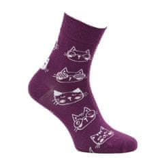 Zdravé Ponožky dámské bavlněné vzorované ponožky kočičky 6102123 4-pack, 35-38