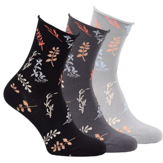 Zdravé Ponožky  dámské zdravotní vzorované ruličkové ponožky 1192123 3-pack