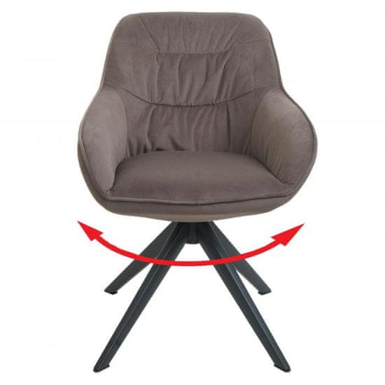 MCW Jídelní židle K28, kuchyňská židle čalouněná židle židle s područkami, otočná, kov