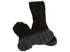 sarcia.eu Černé vysoké semišové kotníkové boty s kapsou VICES