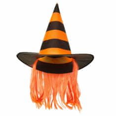 Amscan Čarodějnický klobouk oranžový s vlasy