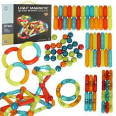 shumee Magnetické bloky pro malé děti, svítící, 102 prvků
