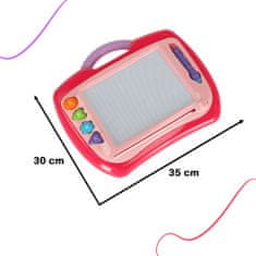 WOWO XL Magnetická Kreslící Tabule s Popisem a Razítky v Růžové Barvě