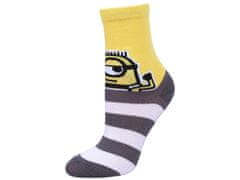 sarcia.eu Žluté, šedé a bílé, dlouhé ponožky Minion 27-30 EU