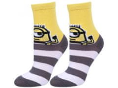 sarcia.eu Žluté, šedé a bílé, dlouhé ponožky Minion 27-30 EU