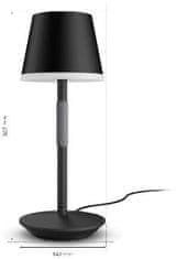 Go přenosná stolní lampička, černá