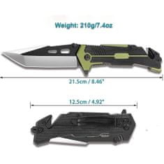 IZMAEL Outdoorový skládací nůž Meo-Černá/Zelená KP27858