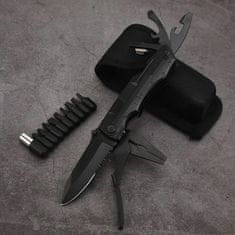 IZMAEL Outdoorový multifunčkný skladovací nôž-Čierna KP27843