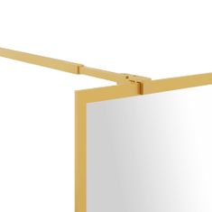 shumee Zástěna do průchozí sprchy čiré ESG sklo zlatá 115 x 195 cm