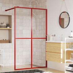 shumee Zástěna do průchozí sprchy čiré ESG sklo červená 140 x 195 cm