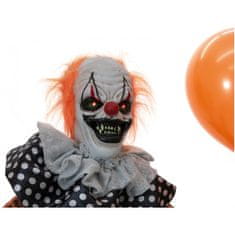 Europalms Halloween postava klauna s balónkem, pohyblivá, 166 cm