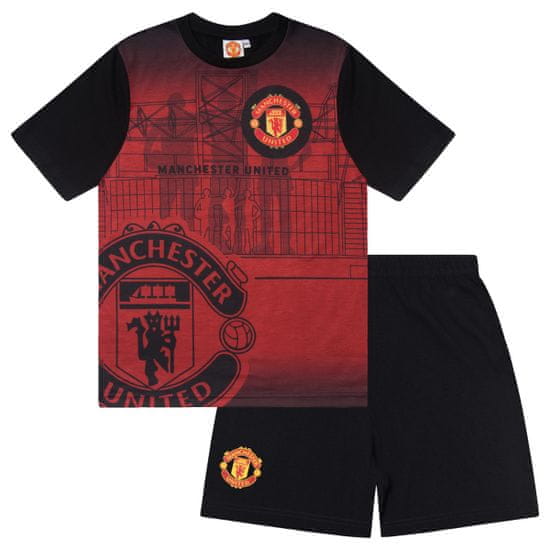 FotbalFans Dětské Pyžamo Manchester United, Černá-červená, 100% Bavlna