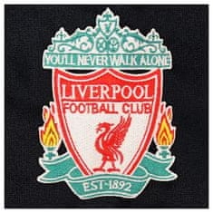 FotbalFans Bunda Liverpool FC s kapucí, zip, kapsy, znak, tmavě hnědá | M
