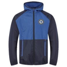 FotbalFans Bunda Chelsea FC s kapucí, zip, kapsy, znak, modrá | L