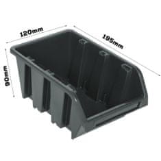 botle Nástěnná police Kovový úložný systém s držáky na nářadí krabice Tool Wall černý
