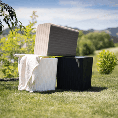 BPS-koupelny Zahradní úložný box / příruční stolek, bílá, Ugur