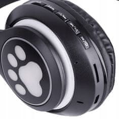 Dexxer LX-B39A Bezdrátová sluchátka pro děti s kočičíma ušima RGB - černá