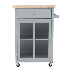 BPS-koupelny Servírovací vozík na kolečkách, šedá / přírodní, MARLOS