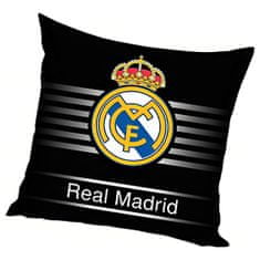 FotbalFans Polštář Real Madrid CF, Černobílý, 40x40 cm, Polyester, Oficiální