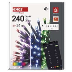 Emos GoSmart LED vánoční řetěz, 24 m, venkovní i vnitřní, RGB, programy, časovač, wifi