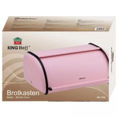 KINGHoff Kh-1756 Růžový ocelový chlebník
