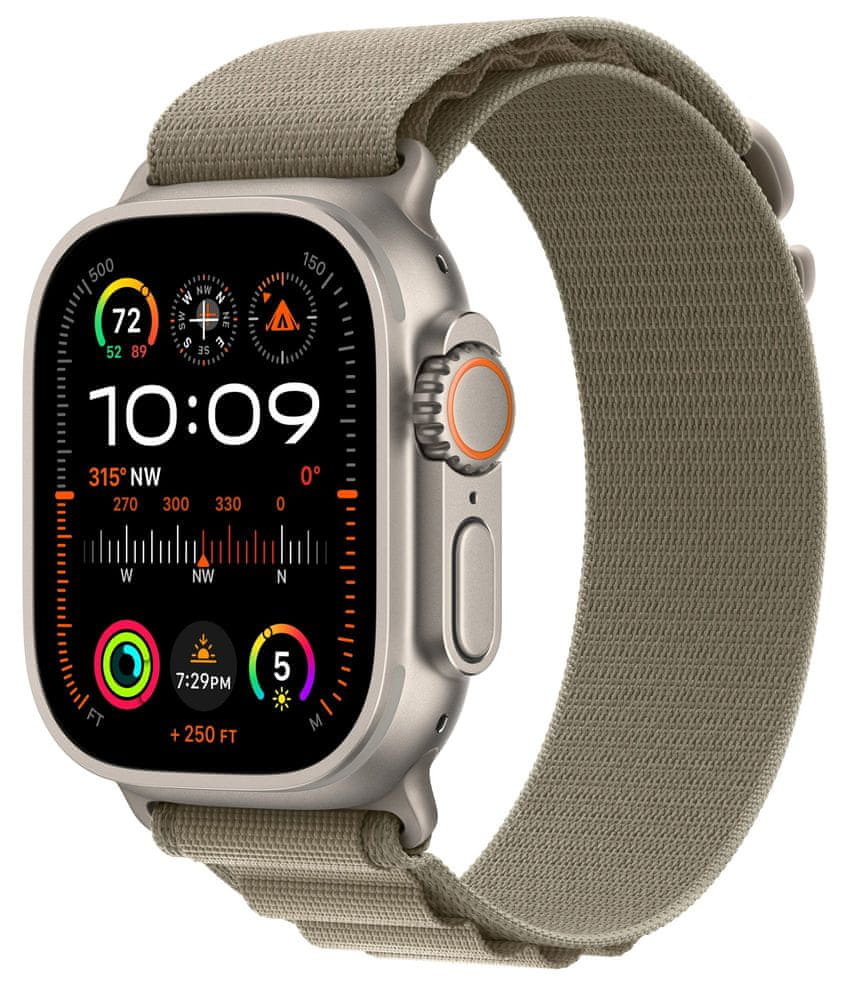 Levně Apple Watch Ultra 2, Alpine Loop, Olive, Large (MRF03CS/A)