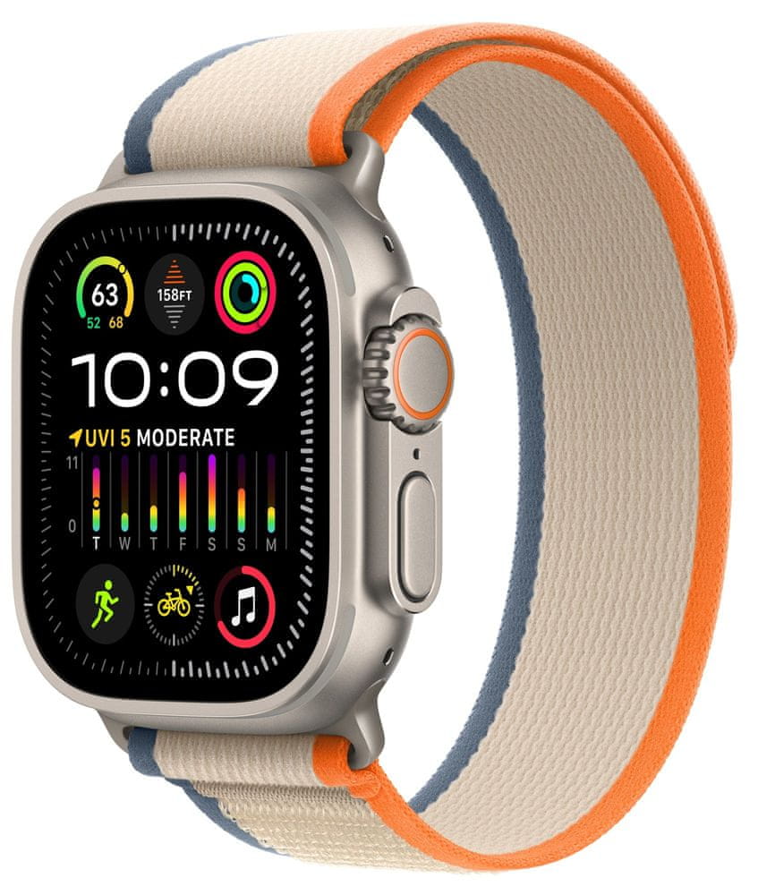 Levně Apple Watch Ultra 2, Trail Loop, Orange/Beige, M/L (MRF23CS/A)