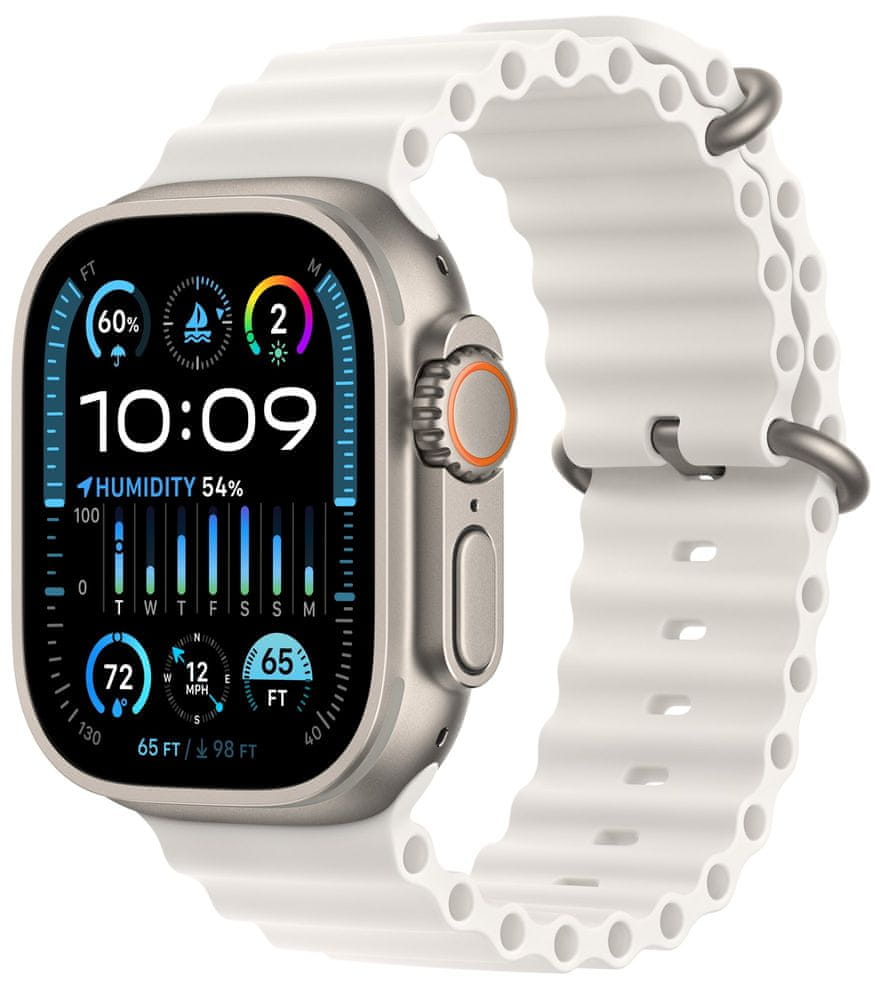Levně Apple Watch Ultra 2, Ocean Band, White (MREJ3CS/A)