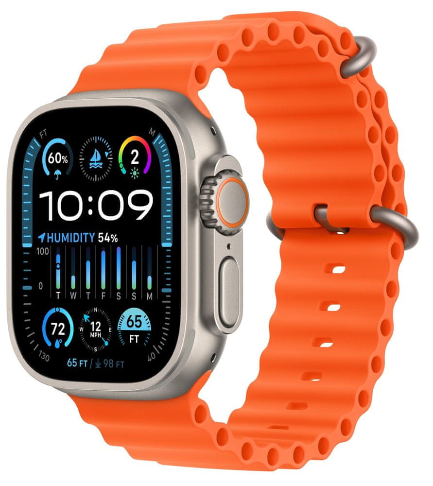 Levně Apple Watch Ultra 2, Ocean Band, Orange (MREH3CS/A)