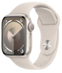 Apple Watch Series 9, 41mm, Starlight, Starlight Sport Band - M/L (MR8U3QC/A)