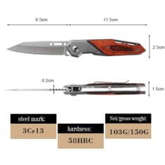 IZMAEL Outdoorový vyskakovací nůž Marcio-Hnědá KP27906