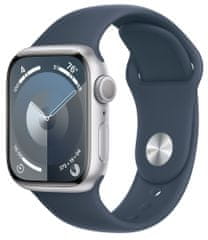 Watch Series 9, 41mm, Silver, Storm Blue Sport Band - S/M (MR903QC/A)