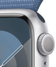Apple Watch Series 9, 41mm, Silver, Winter Blue Sport Loop (MR923QC/A)