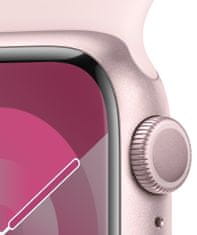 Apple Watch Series 9, 45mm, Pink, Light Pink Sport Band - S/M (MR9G3QC/A) - rozbaleno