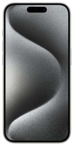 Apple iPhone 15 Pro, supervýkonný procesor, strojové učení, A17 Pro, velký displej, trojitý zadní ultraširokoúhlý fotoaparát, přední fotoaparát, 48 Mpx, 12 Mpx, IP68, voděodolný, Face ID, Dolby Atmos