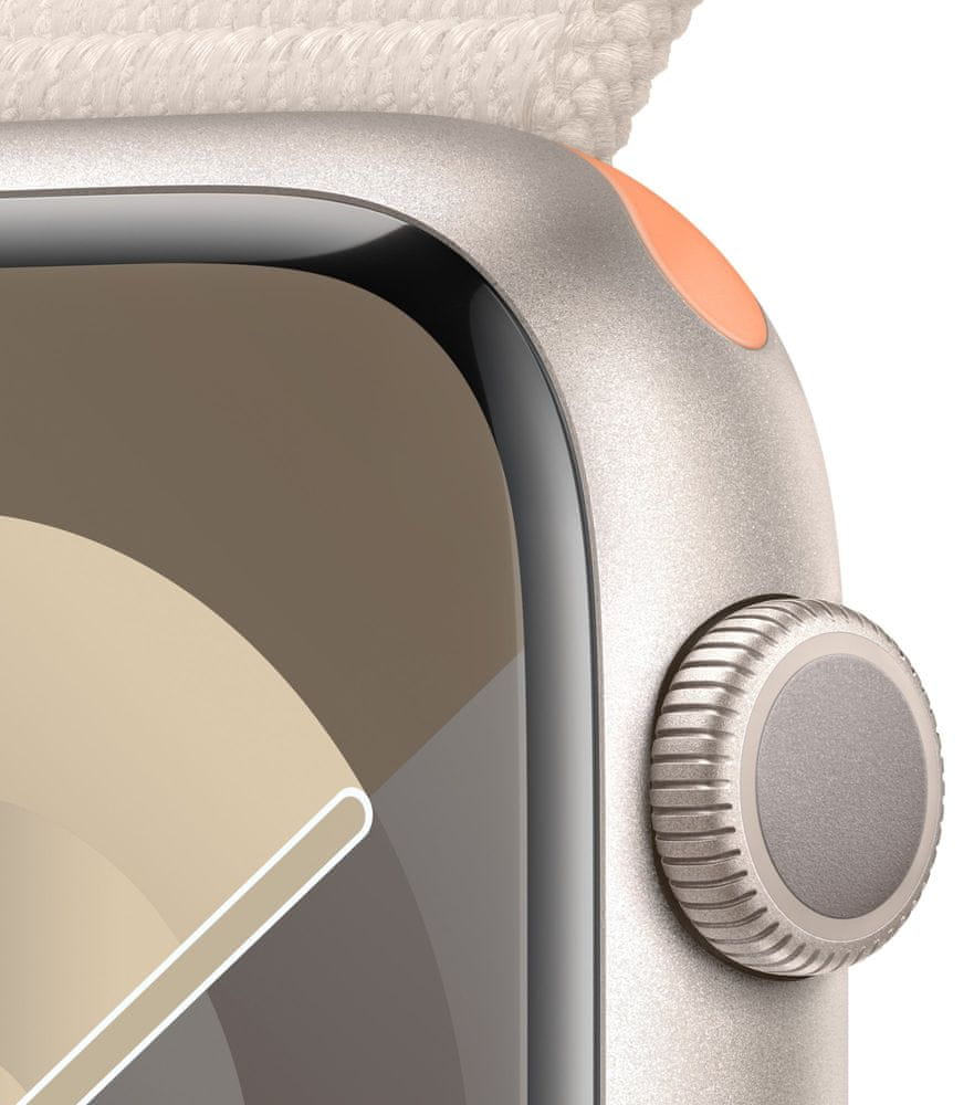 Levně Apple Watch Series 9, 45mm, Starlight, Starlight Sport Loop (MR983QC/A)