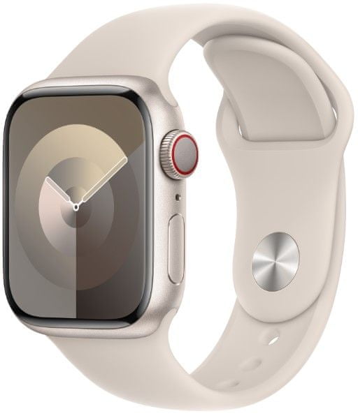 Levně Apple Watch Series 9, Cellular, 41mm, Starlight, Starlight Sport Band - S/M (MRHN3QC/A)
