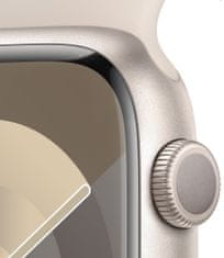 Apple Watch Series 9, Cellular, 45mm, Starlight, Starlight Sport Band - M/L (MRM93QC/A)